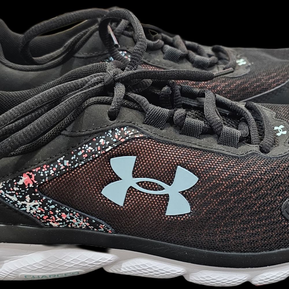 Under Armour Black, Coral And Blue Athletic Shoes. Charged